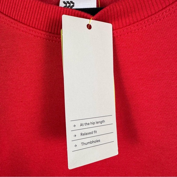 All In Motion Red Crew Neck Sweatshirt w/White and Blue Stripe Detail Size XXL - Picture 5 of 8